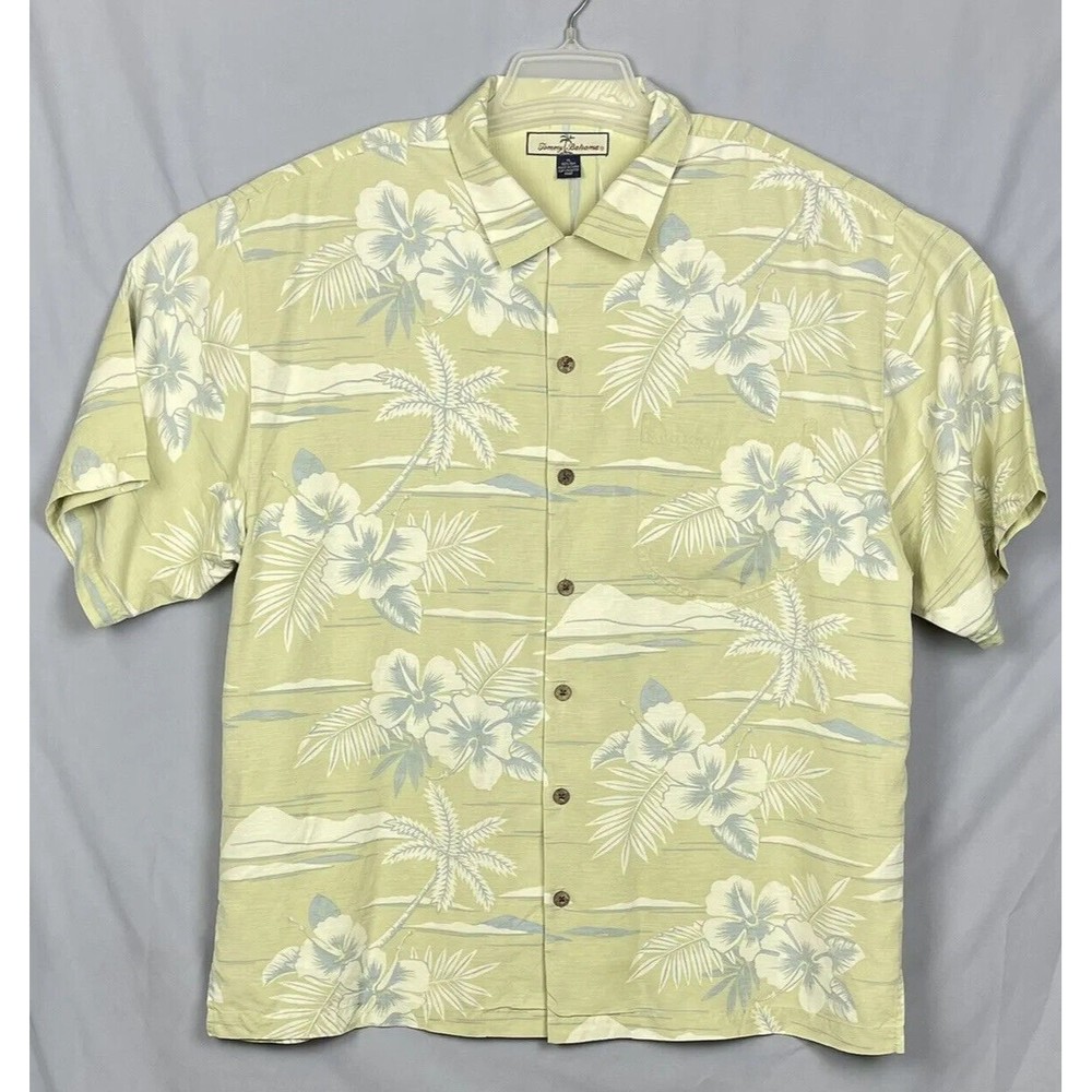 Tommy Bahama Relax Hawaiian Camp Shirt Short Sleeve Button Silk Mens XL Floral